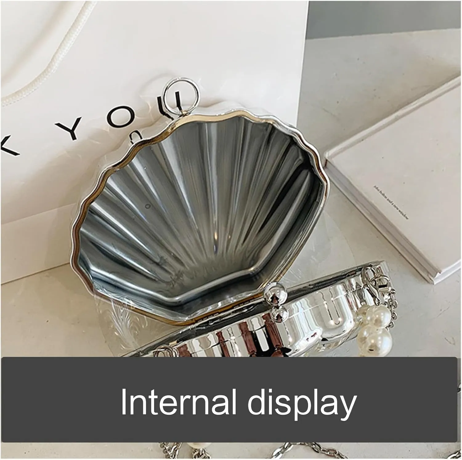 2024 New Evening Bag for Girl Women Shell Bag Pearl Handle Crossbody Bag Party Wedding Clutches Handbag Chain Bag