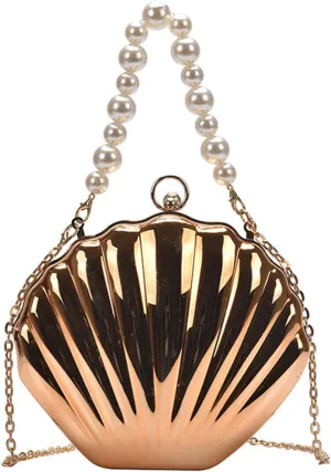 2024 New Evening Bag for Girl Women Shell Bag Pearl Handle Crossbody Bag Party Wedding Clutches Handbag Chain Bag