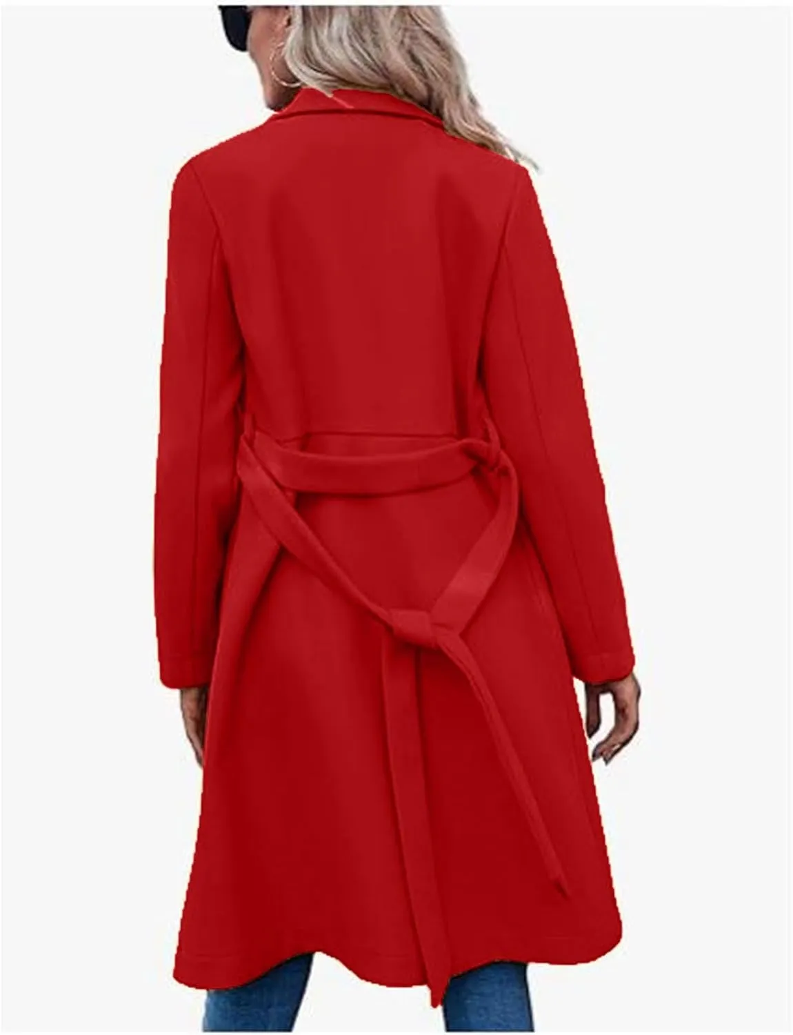 2024 Trench Coats For Women Fall Fashion Long Sleeve Long Length Coats Dressy Casual Notch Collar Overcoats With Belt