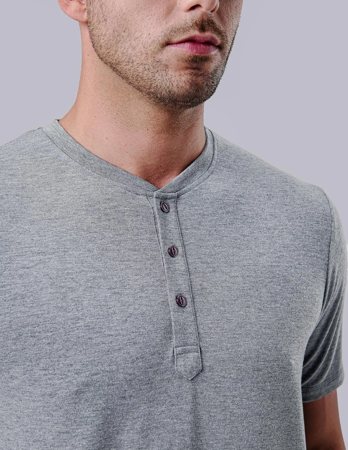 3 Pack: Casual Short Sleeve Henley Shirts for Men, Relaxed Fit Summer T Shirts Basic Tees Athleisure Wear