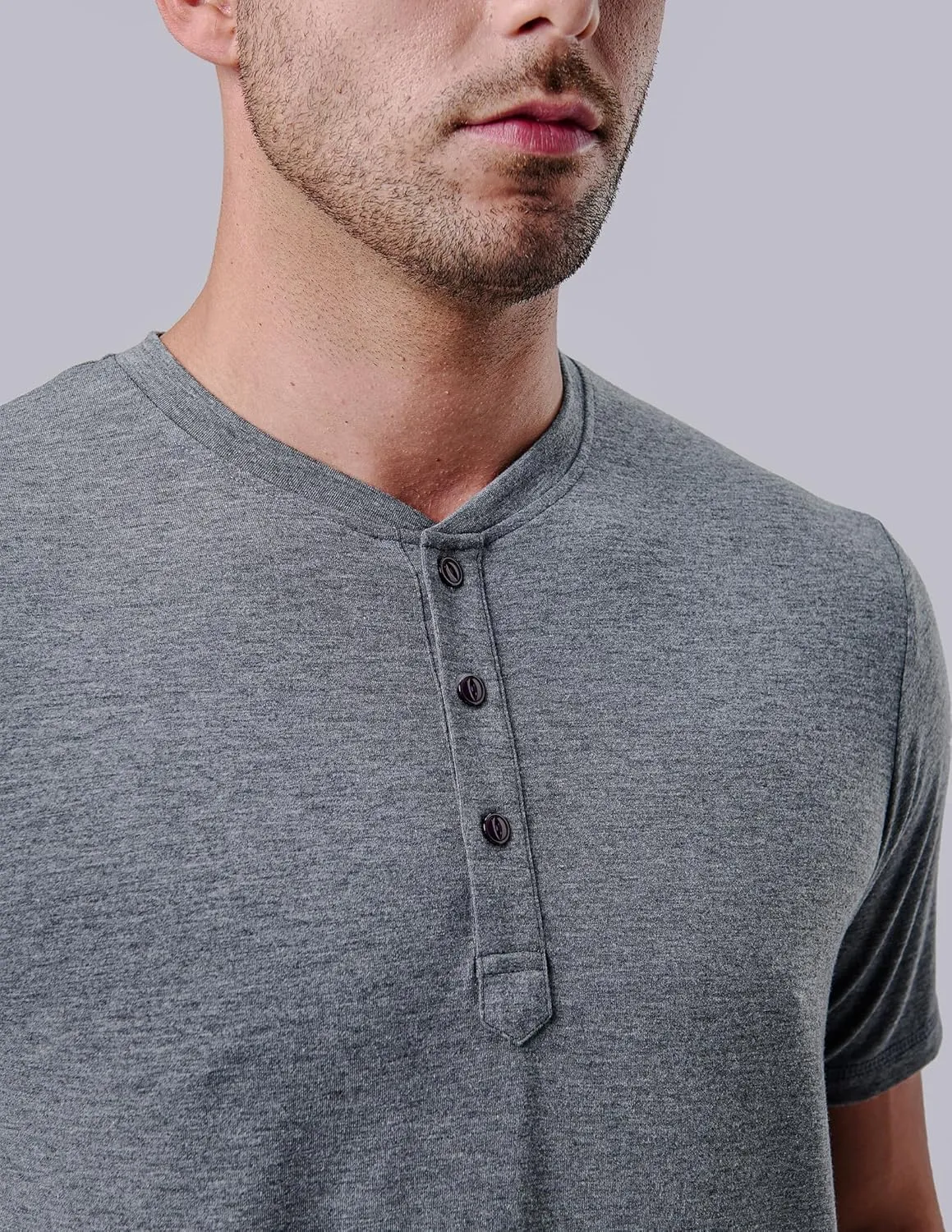 3 Pack: Casual Short Sleeve Henley Shirts for Men, Relaxed Fit Summer T Shirts Basic Tees Athleisure Wear