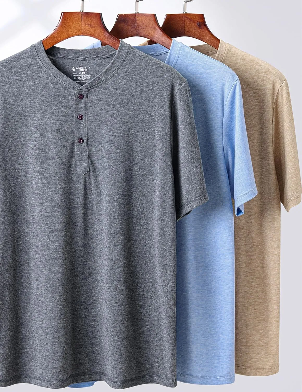 3 Pack: Casual Short Sleeve Henley Shirts for Men, Relaxed Fit Summer T Shirts Basic Tees Athleisure Wear
