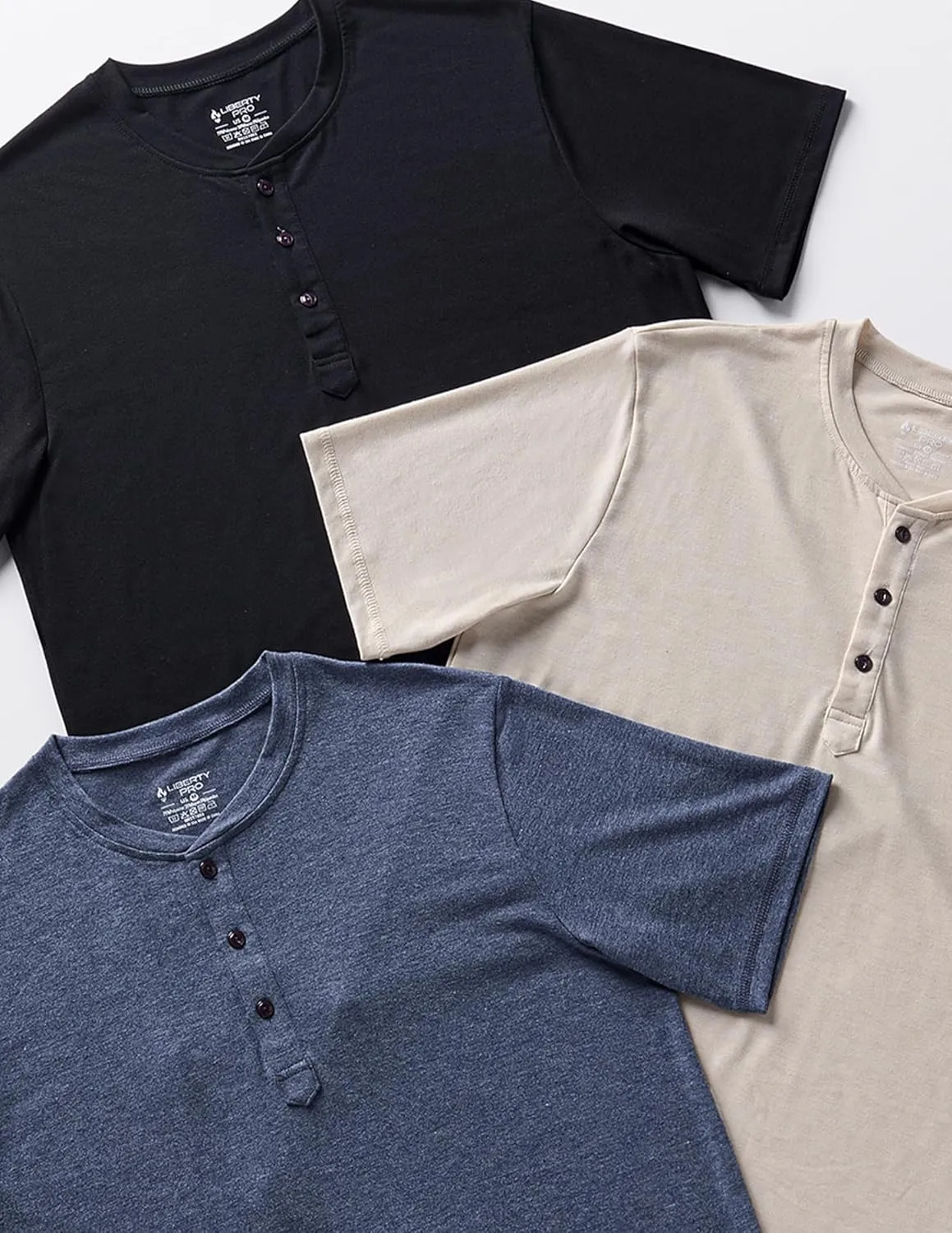 3 Pack: Casual Short Sleeve Henley Shirts for Men, Relaxed Fit Summer T Shirts Basic Tees Athleisure Wear