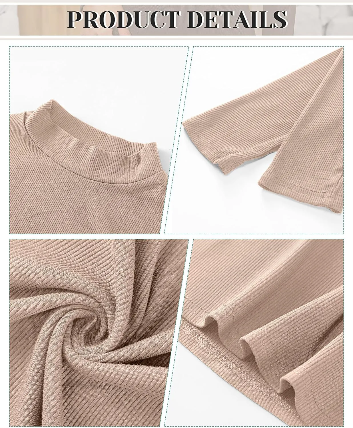 3 Pack Women's Mock Neck Tops, Fitted Ribbed Turtleneck Shirts 2025 Trendy Long Sleeve Knit Thermal Undershirts Tee