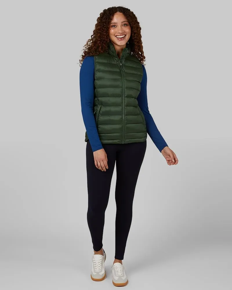 32 Degrees Heat Women's Lightweight Poly-Fill Packable Vest | Zippered Pockets | Layering | Water Repellent