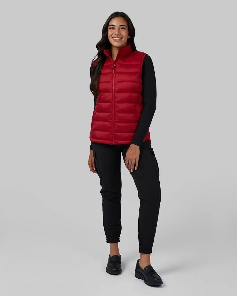 32 Degrees Heat Women's Lightweight Poly-Fill Packable Vest | Zippered Pockets | Layering | Water Repellent