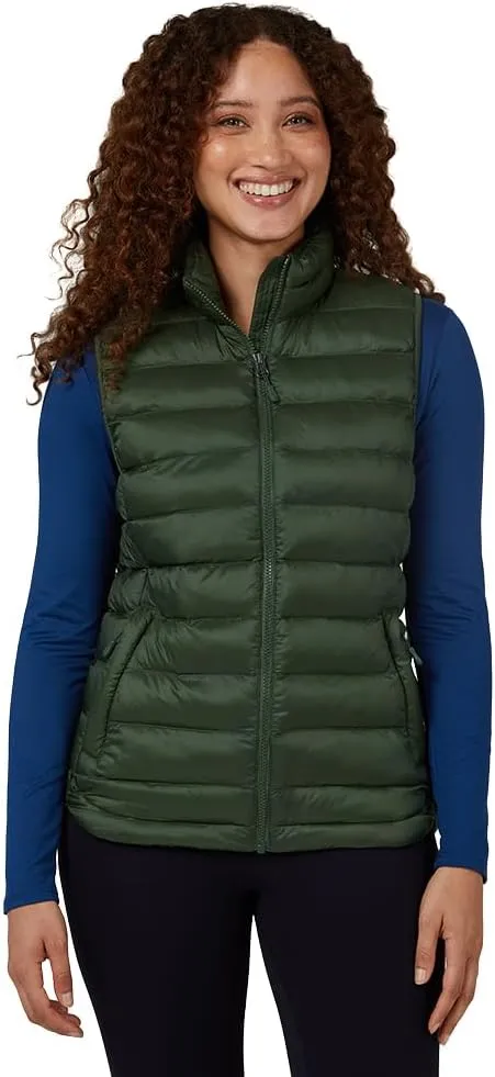 32 Degrees Heat Women's Lightweight Poly-Fill Packable Vest | Zippered Pockets | Layering | Water Repellent
