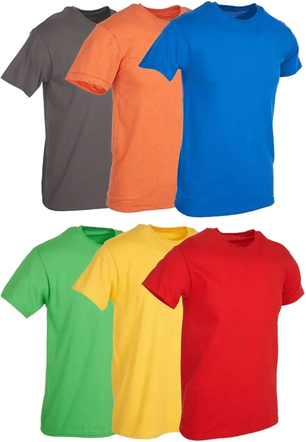 6 Pack Men's Muscle T-Shirts Summer Solid Basic Base Layer Shirts Lightweight Plain Crewneck Short Sleeve T Shirt