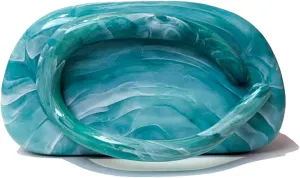 Acrylic Evening Clutch Purse Marble Pattern Crossbody Handbag Formal Prom Cocktail Wedding Party Bag