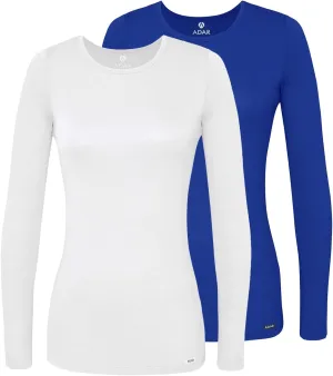 Adar Women 2 Pack Long Sleeve Underscrub Comfort Tee