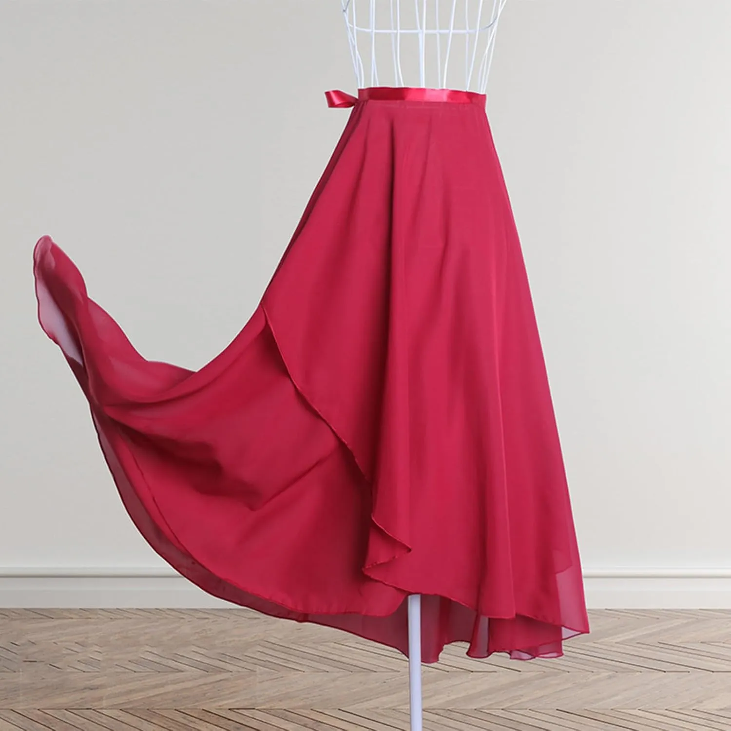 Ballet Skirts for Women Trendy Long Wrap Chiffon Party Skirt Casual Sheer Dance Costumes High Waist Beach Skirt