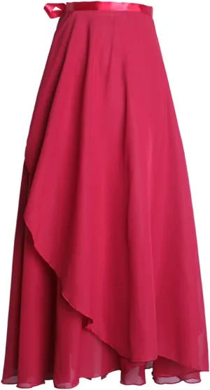 Ballet Skirts for Women Trendy Long Wrap Chiffon Party Skirt Casual Sheer Dance Costumes High Waist Beach Skirt