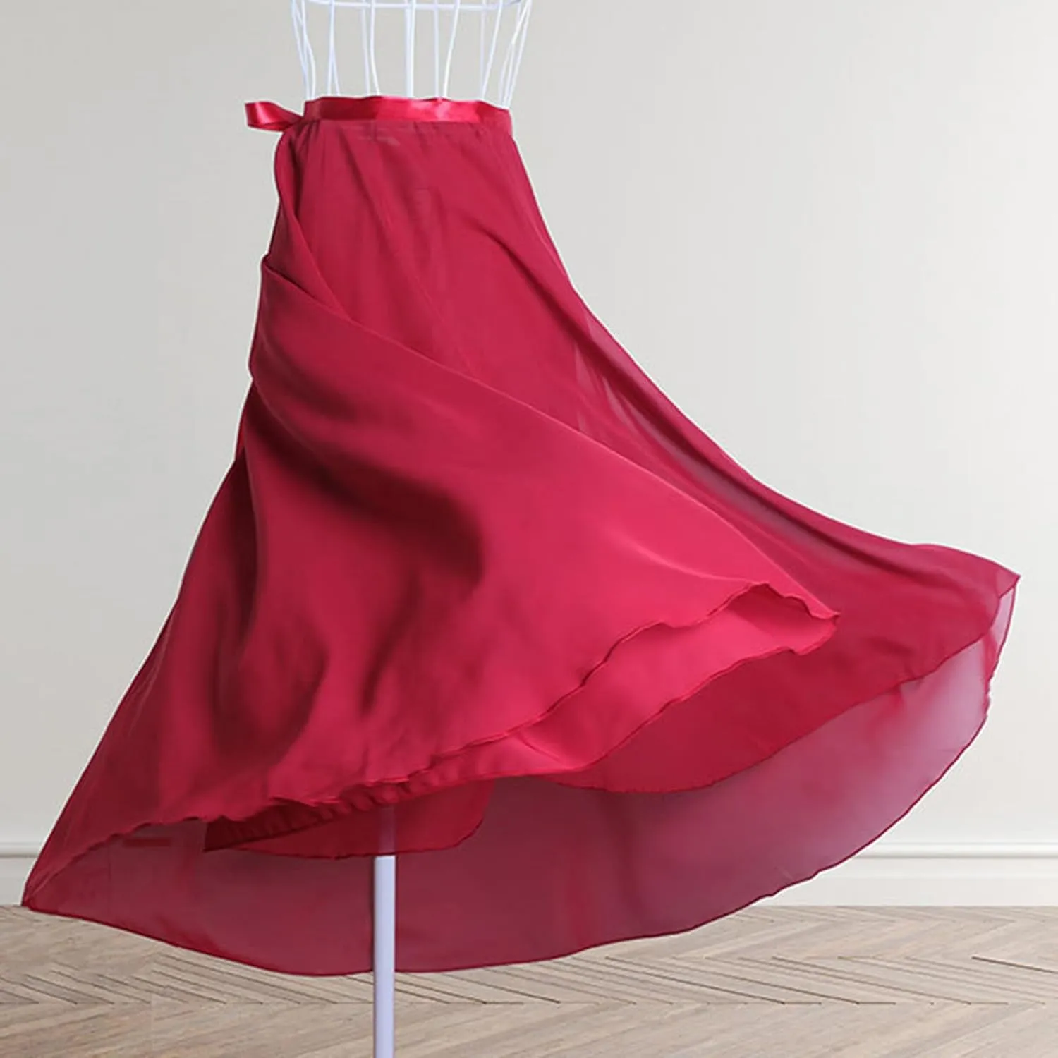 Ballet Skirts for Women Trendy Long Wrap Chiffon Party Skirt Casual Sheer Dance Costumes High Waist Beach Skirt