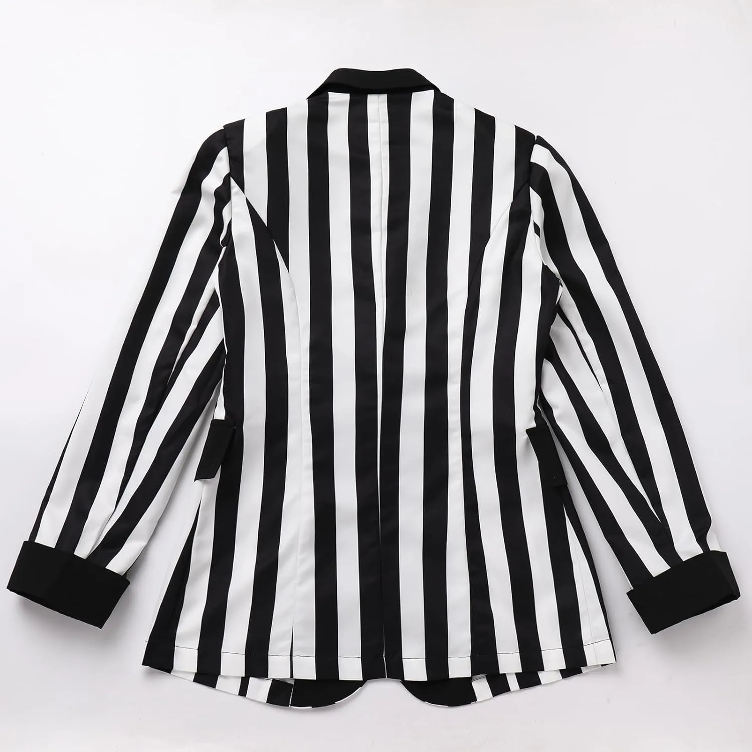 Black Blazer Jacket for Women Long Sleeve Single-Breasted Button Striped Blazers Business Office Blazer