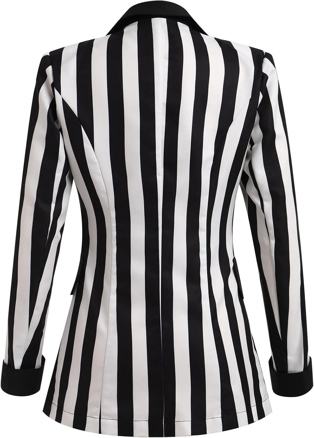 Black Blazer Jacket for Women Long Sleeve Single-Breasted Button Striped Blazers Business Office Blazer