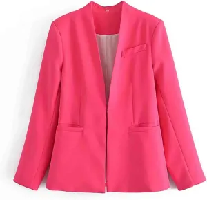 Blazer for Women 2024 Open Front Cardigan Work Suit Business Office Suit Jacket Trench Coat Office Attire