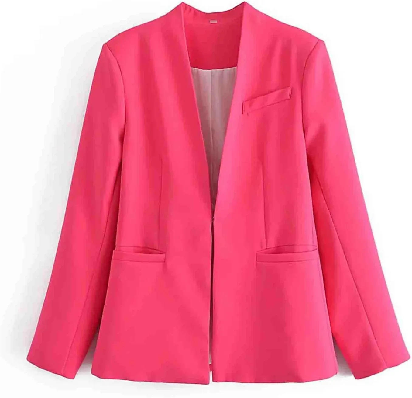 Blazer for Women 2024 Open Front Cardigan Work Suit Business Office Suit Jacket Trench Coat Office Attire