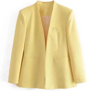 Blazer for Women 2024 Open Front Cardigan Work Suit Business Office Suit Jacket Trench Coat Office Attire