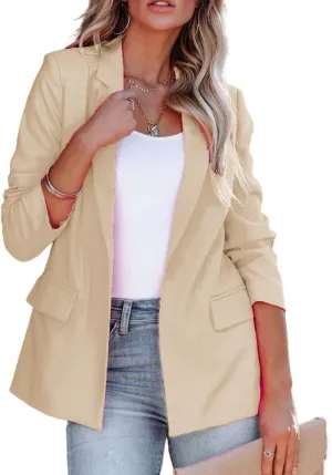 Blazers for Women Business Casual Open Front Long Sleeve Work Office Jackets 2024 Trendy Ol Office Slim Suit Jacket