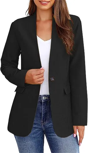 Blazers for Women Business Casual Open Front Long Sleeve Work Office Jackets 2024 Trendy Ol Office Slim Suit Jacket