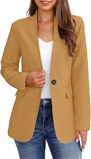 Blazers for Women Business Casual Open Front Long Sleeve Work Office Jackets 2024 Trendy Ol Office Slim Suit Jacket