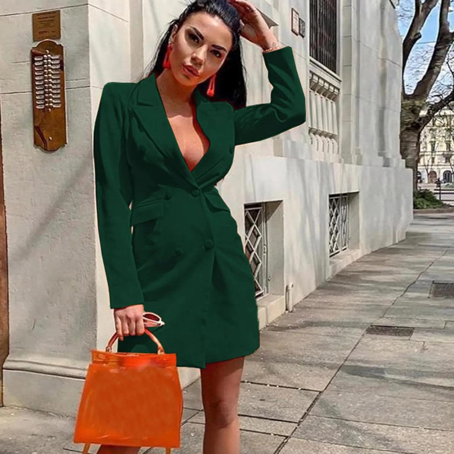 Blazers for Women Bussiness Casual Long Sleeves Botton Down Blazer Jackets Dressy Work Office Suite Jacket with Pocket