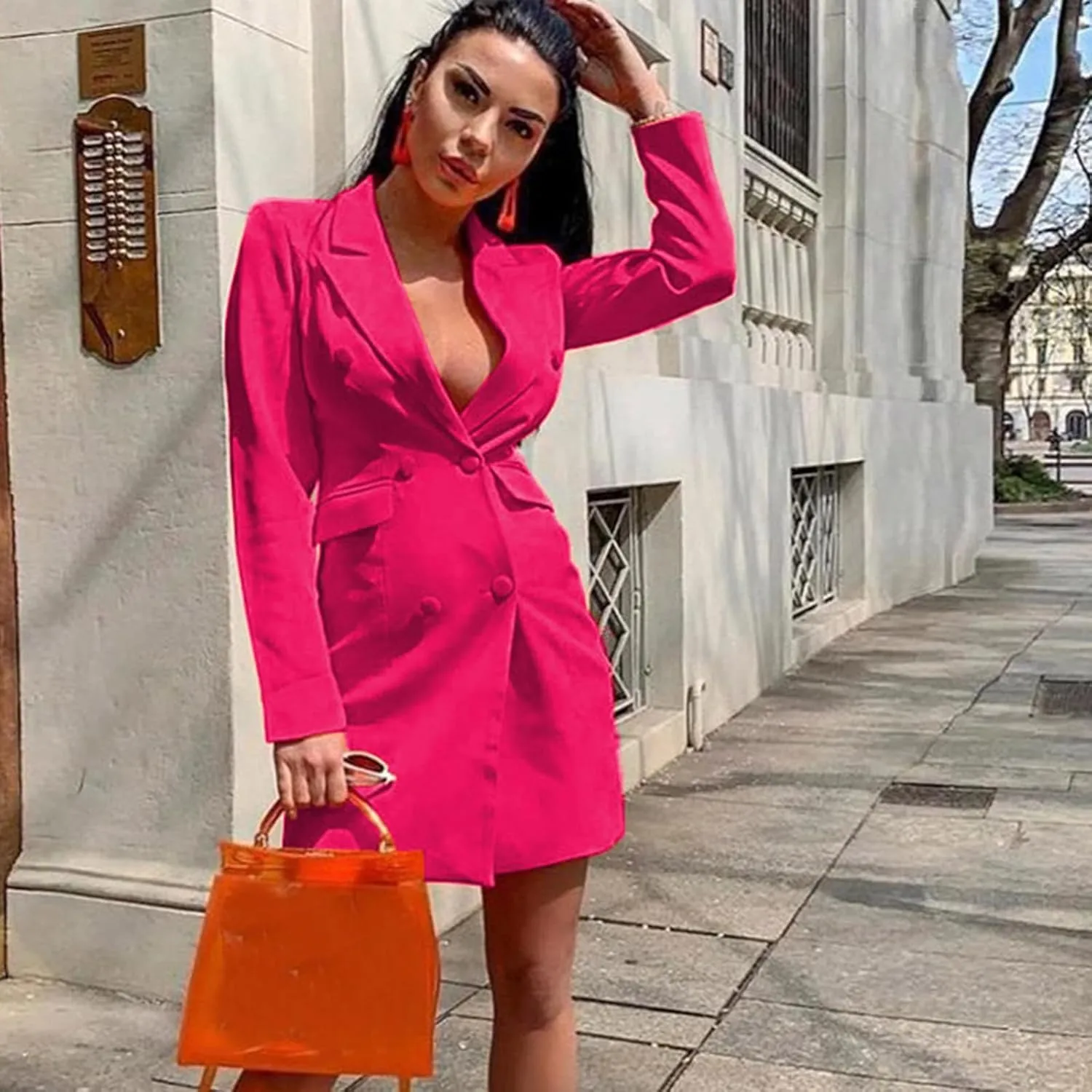 Blazers for Women Bussiness Casual Long Sleeves Botton Down Blazer Jackets Dressy Work Office Suite Jacket with Pocket
