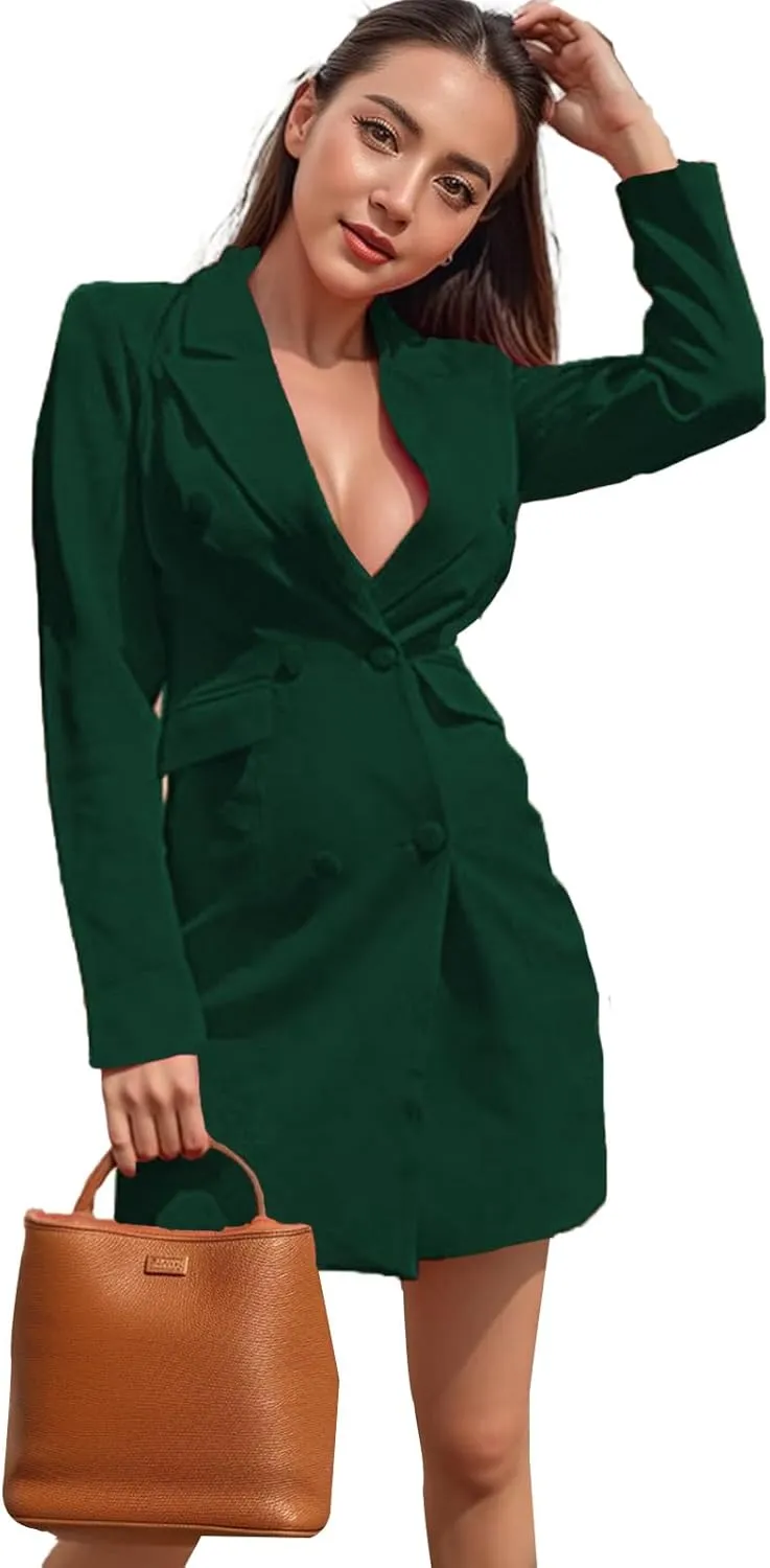 Blazers for Women Bussiness Casual Long Sleeves Botton Down Blazer Jackets Dressy Work Office Suite Jacket with Pocket