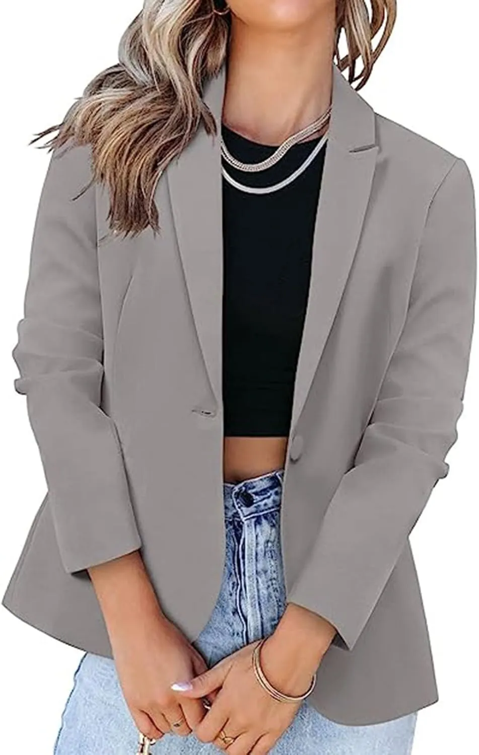 Blazers for Women Casual Long Sleeve Work Office Jacket Blazer Loose Lightweigth Summer Open Front Suit Jackets Outfit