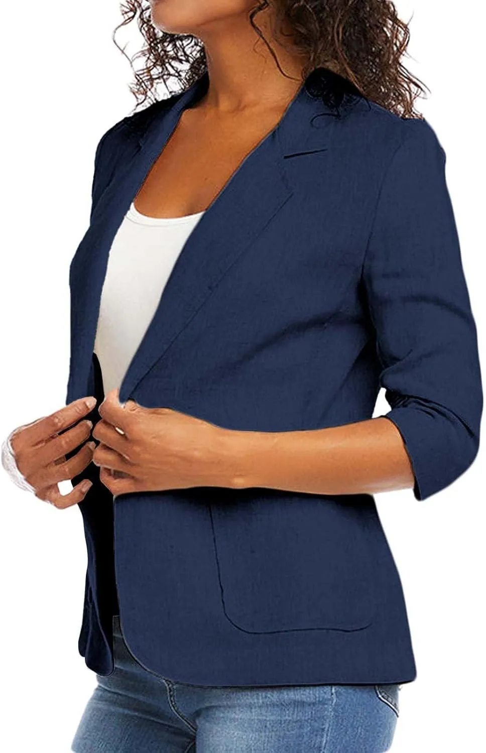 Blazers for Women Fashion Casual Single-Breasted Suit Jackets Long Sleeve Open Front Work Office Blazer with Pockets
