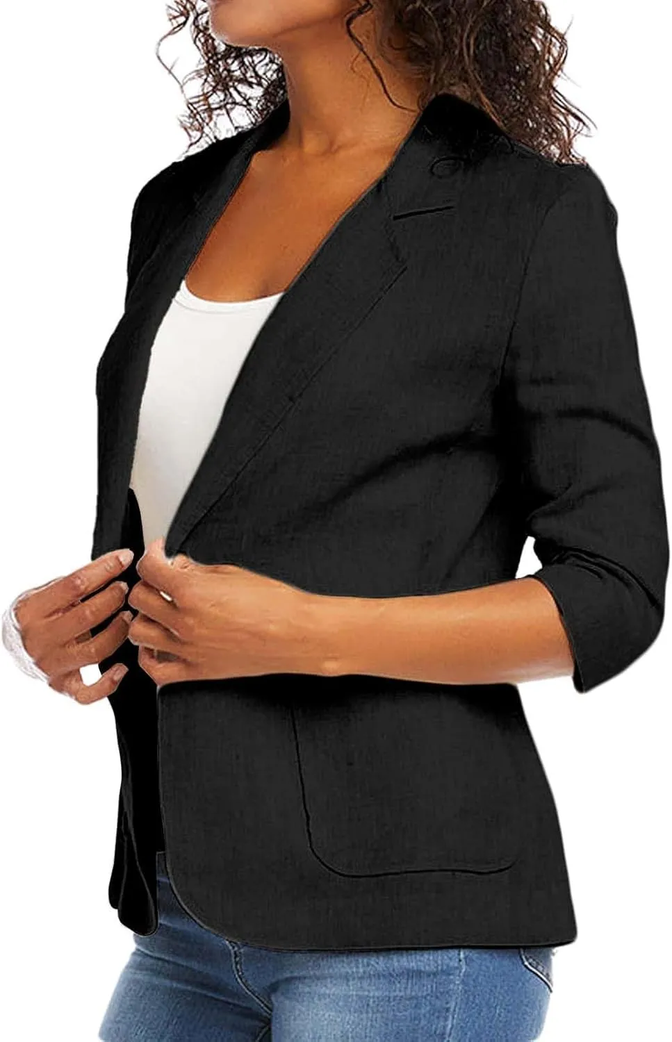 Blazers for Women Fashion Casual Single-Breasted Suit Jackets Long Sleeve Open Front Work Office Blazer with Pockets