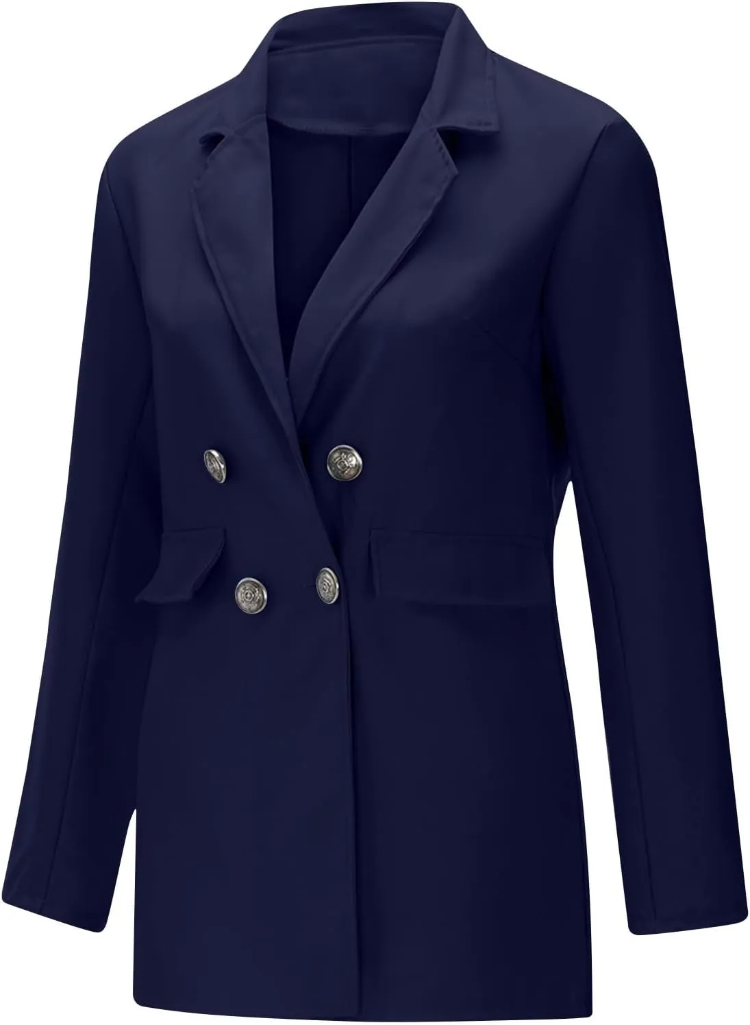 Blazers for Women Plus Size Lightweight Double Breasted Long Sleeve Suits Jackets Business Casual Work Blazer Pockets
