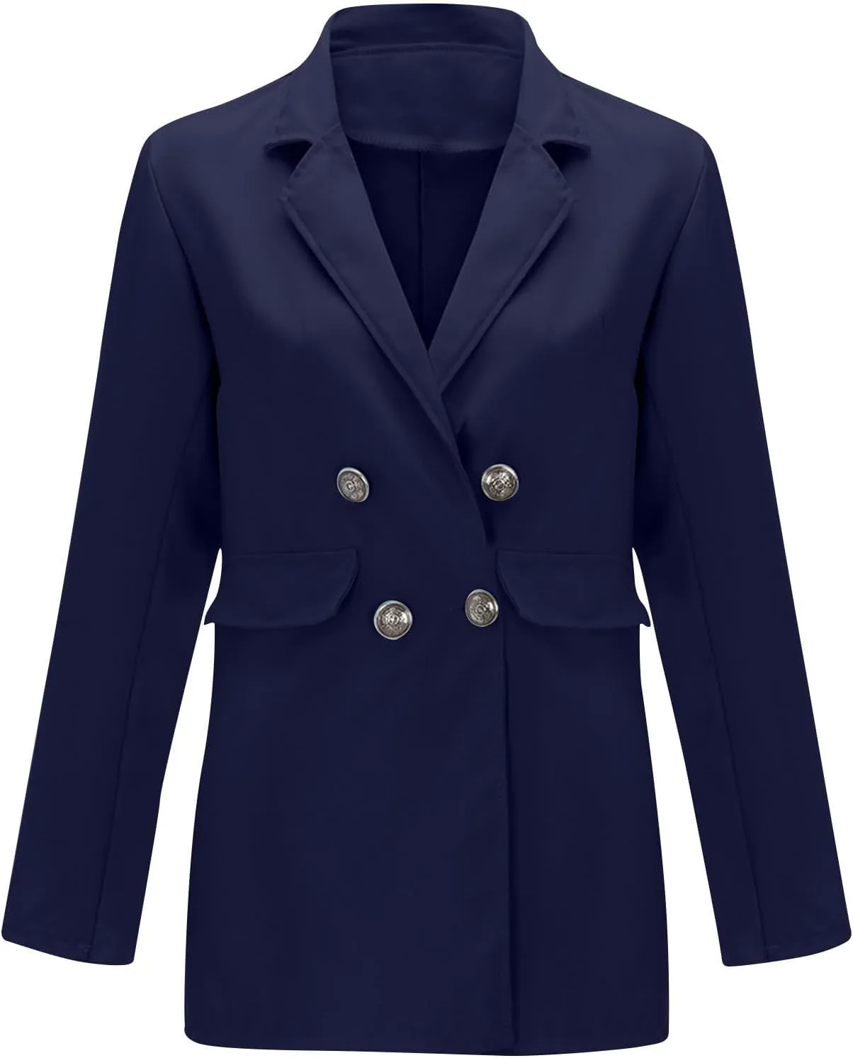 Blazers for Women Plus Size Lightweight Double Breasted Long Sleeve Suits Jackets Business Casual Work Blazer Pockets
