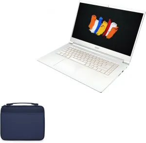 BoxWave Case Compatible with Acer ConceptD 5 - Hard Shell Briefcase, Slim Messenger Bag Briefcase Cover Side Pockets - Navy