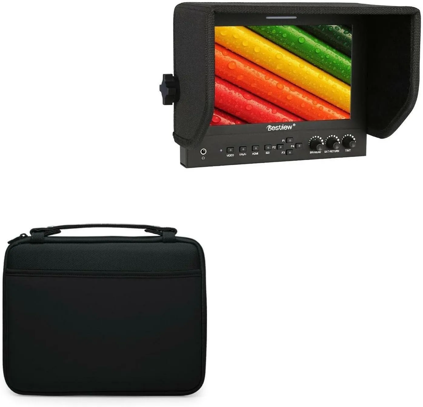 BoxWave Case Compatible with Bestview BSY702F-HDS - Hard Shell Briefcase, Slim Messenger Bag Briefcase Cover Side Pockets - Jet Black