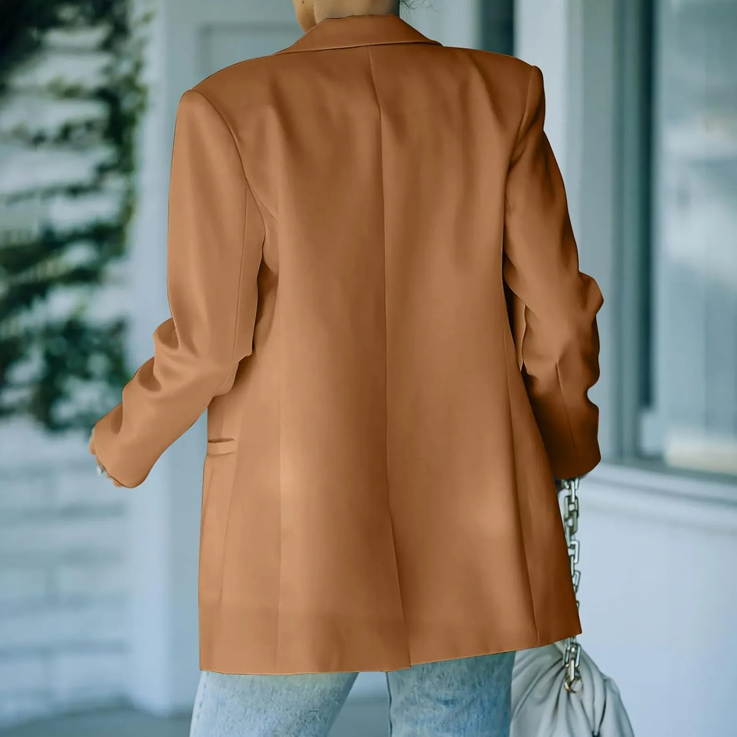 Business Casual Jackets for Women Long Sleeve Work Office Blazer Loose Open Front Lapel Button Jacket Outfit