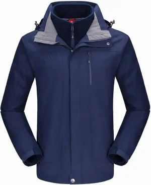 CAMEL CROWN Men's Ski Jacket 3 in 1 Waterproof Winter Jacket Snow Jacket Windproof Hooded with Inner Warm Fleece Coat