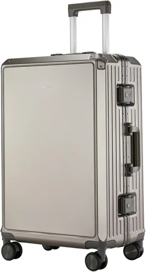 Carry on Luggage Ultra Lightweight Hard Shell Suitcase Cabin Size Wear Resistant Aluminum Frame 360  Universal Wheel TSA Password Lock,Grey,26in