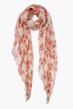 Cashmere Silk Scarf / Poppy Floral