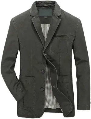 Casual Cotton Blazer for Men Button Down Suit Jacket Sport Coats Formal Dress Suir Blazer Jackets Work Jacket Coat