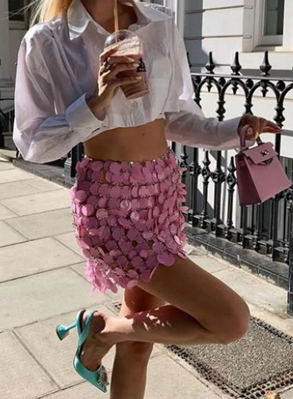 CHARTOU Women Sexy Sequin Mini Skirt Night Out Party Cocktail Sparkle Pencil Skirt Stretchy Glitter Skirt