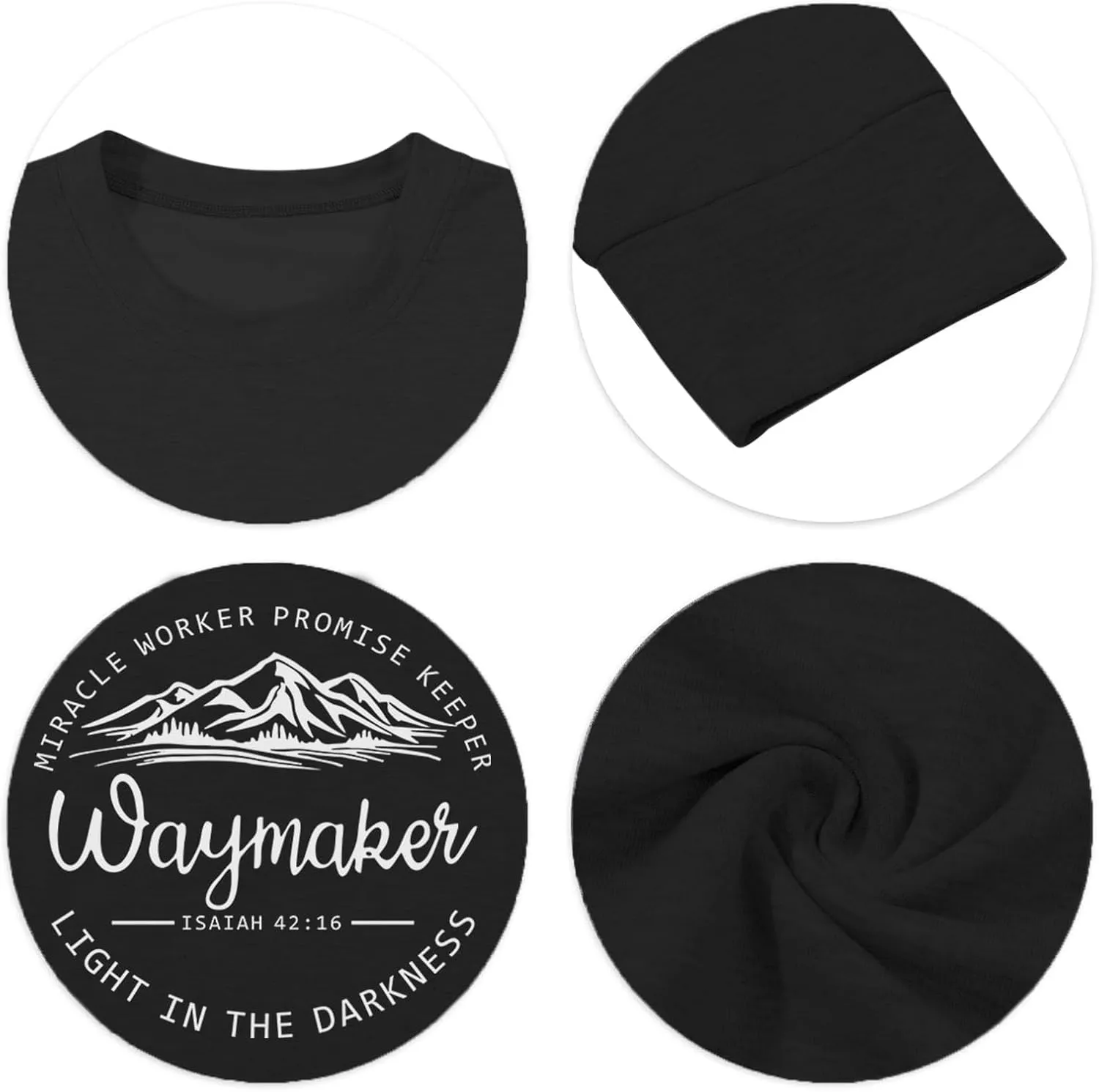 Christian Sweatshirt for Women Waymaker Miracle Worker Promise Keeper Hoodie Christian Gift Long Sleeve Tee Shirt