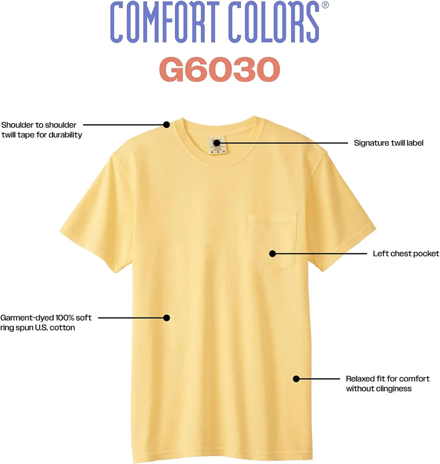 Comfort Colors Adult Short Sleeve Pocket Tee, Style 6030