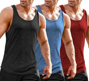 COOFANDY Men's 3 Pack Gym Tank Tops Y-Back Workout Muscle Tee Training Bodybuilding Fitness Sleeveless T Shirts