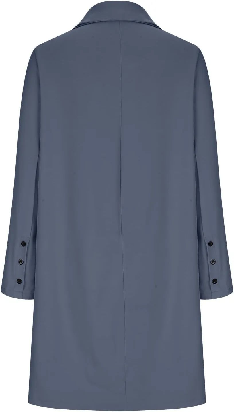 cooki Trench Coat for Women Casual Womens Winter Coats Lapel Cardigan Pea Coats Warm Overcoats Fall Long Blazer Jackets