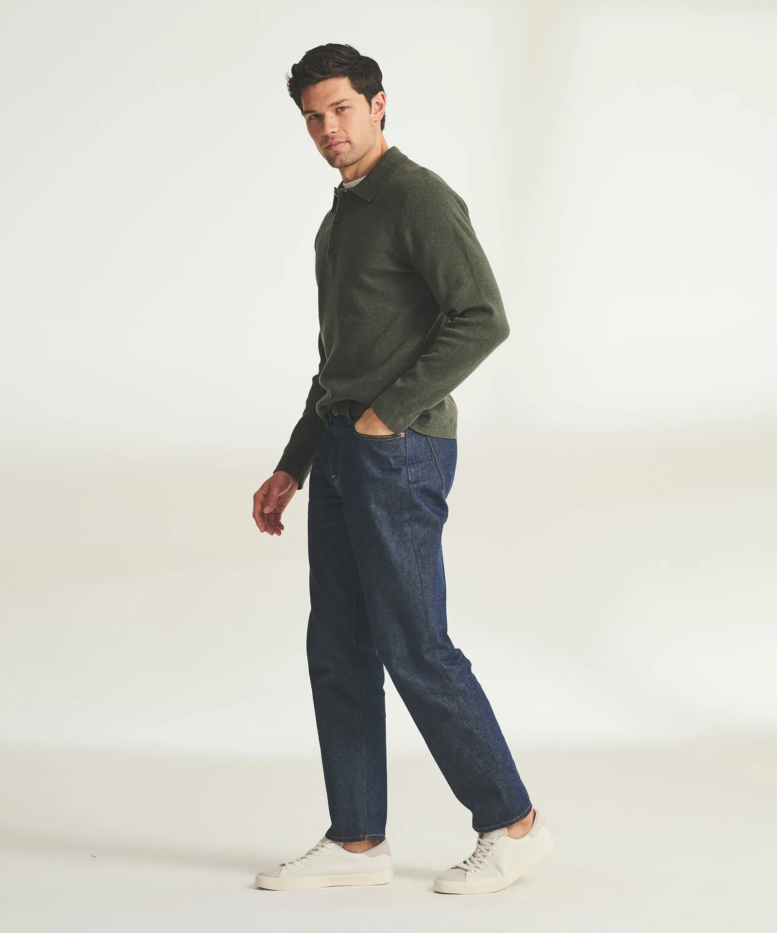 Cotton Cashmere Polo Sweater