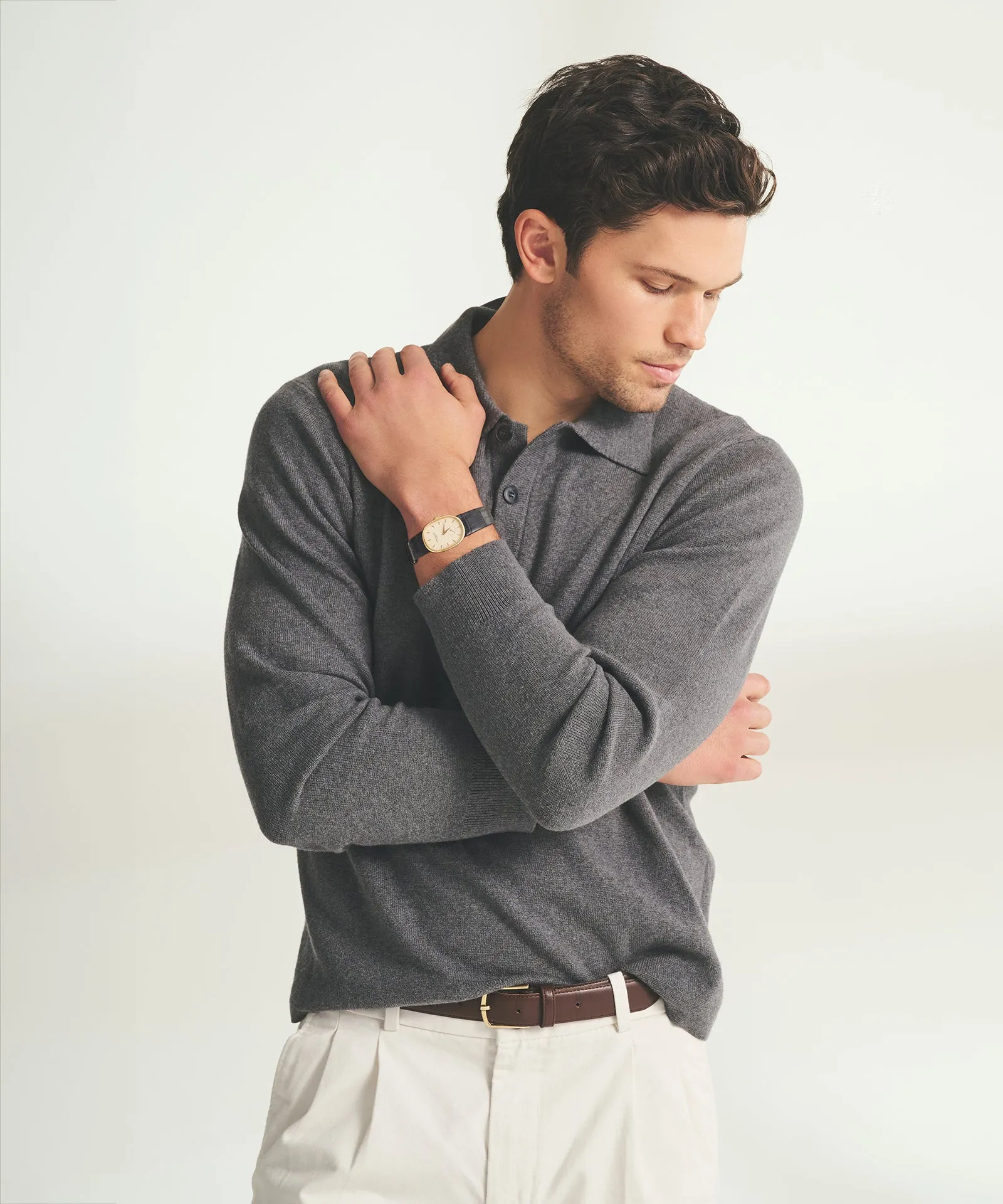 Cotton Cashmere Polo Sweater