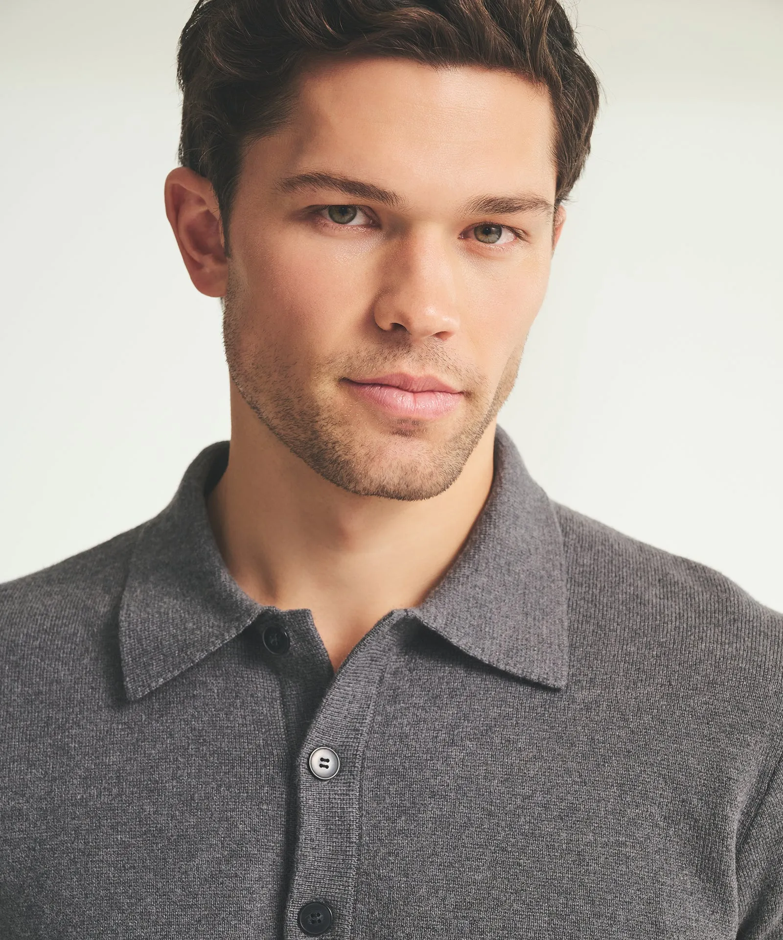 Cotton Cashmere Polo Sweater