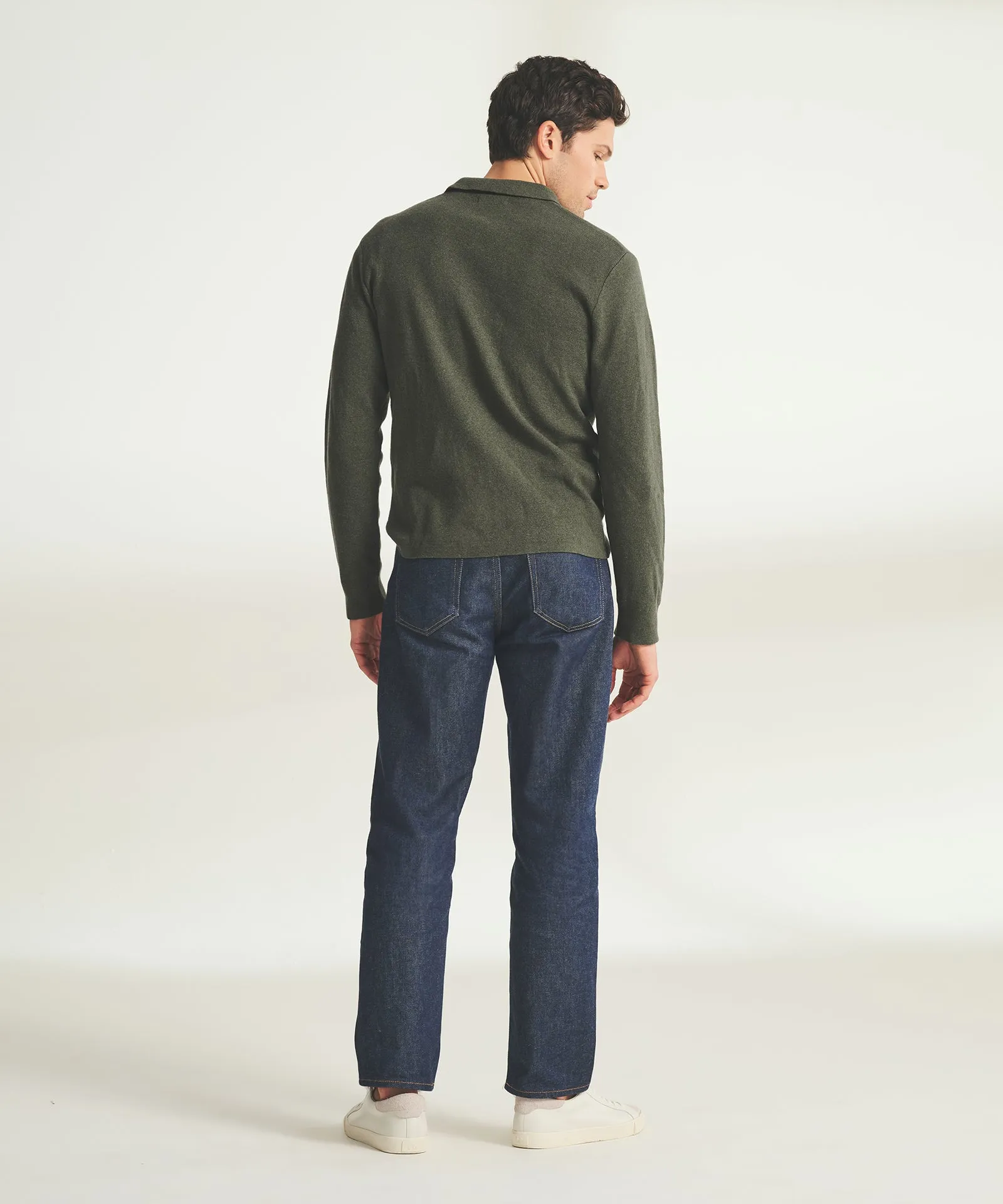 Cotton Cashmere Polo Sweater