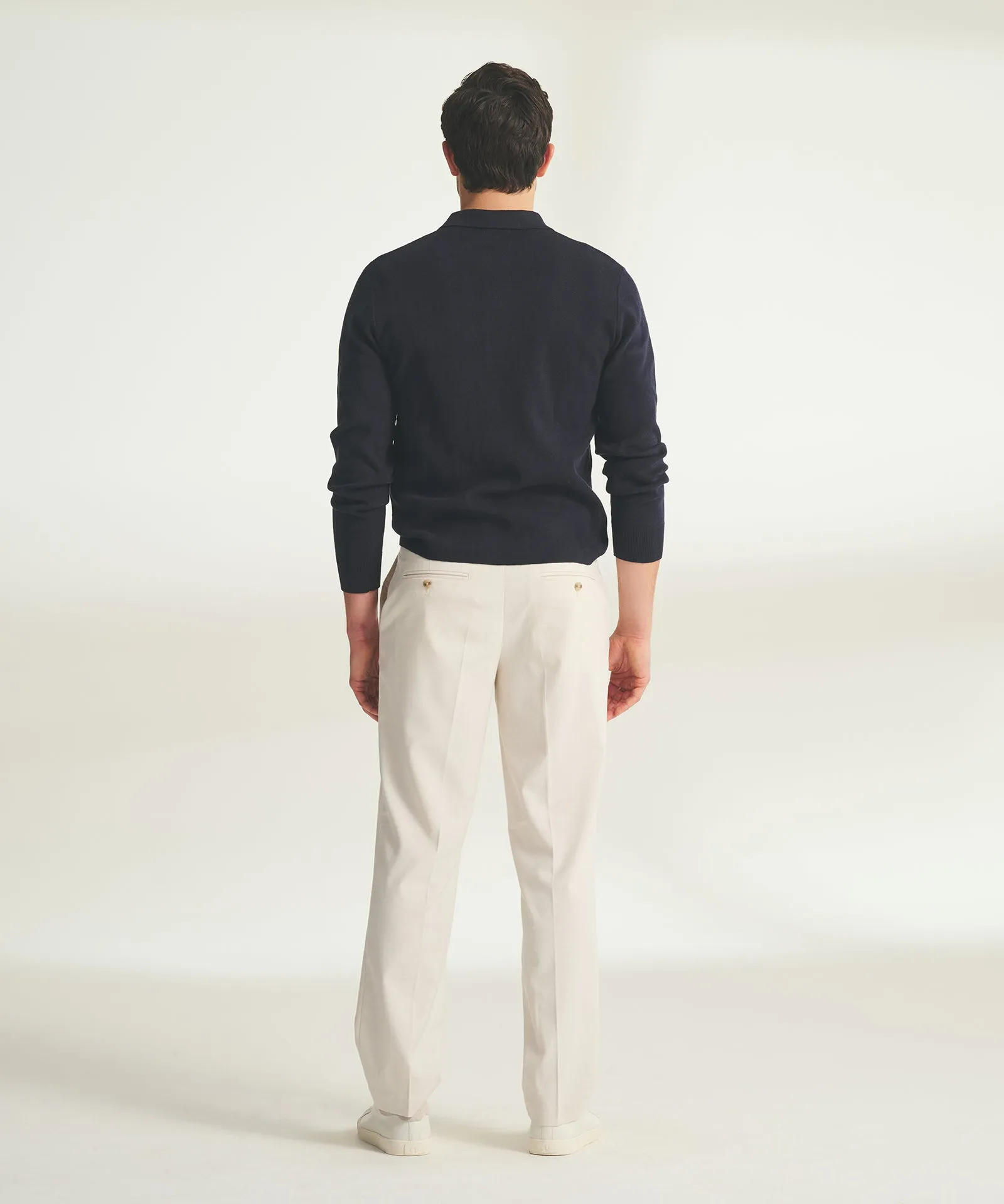 Cotton Cashmere Polo Sweater